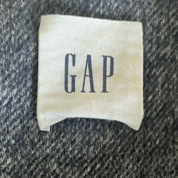 Gap S / M Belt Poncho Jacket Wool blend Red Blue Gray belted - Picture 5 of 6